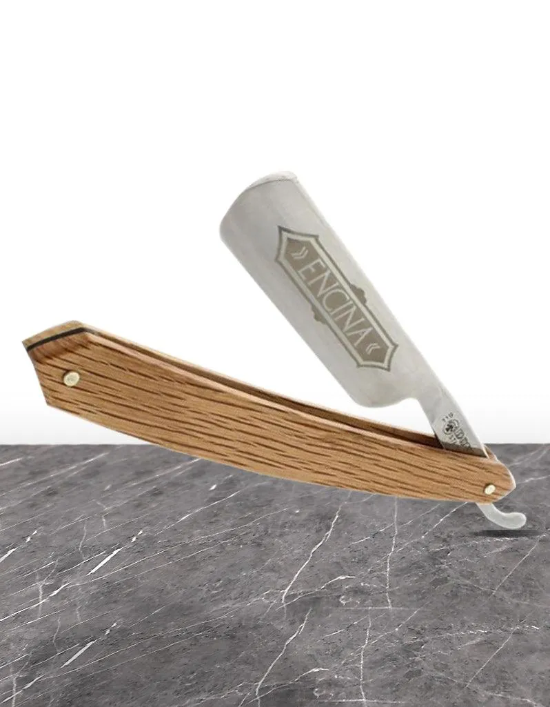 Dovo - "Encina" Straight Razor, Spanish Oak Wood Handle, Round Point, 6/8"