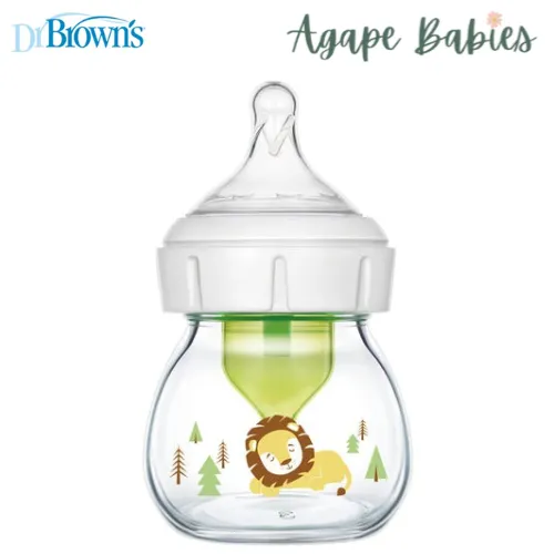 Dr Brown's 2 oz/60 mL Glass W-N Options  Baby Bottle,1-Pack - Lion