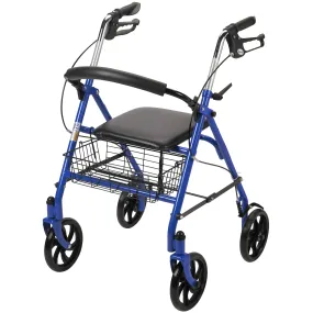 Drive Medical 10257bl-1 Four Wheel Walker Rollator with Fold Up Removable Back Support, Blue