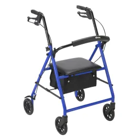 Drive Medical r800bl Rollator with 6" Wheels, Blue