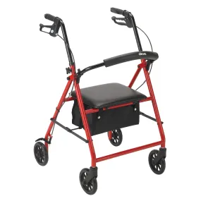 Drive Medical r800rd Rollator with 6" Wheels, Red