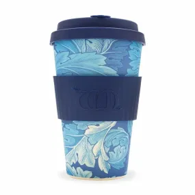 Ecoffee Cup WM Morris Acanthus with Deep Blue Lid 14oz