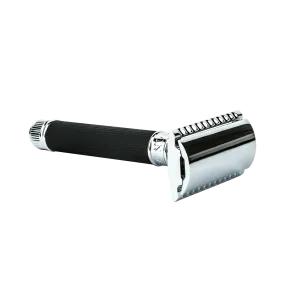 Edwin Jagger - Double Edge DE Safety Razor w/ Rubberized Handle - DE86RC14BL