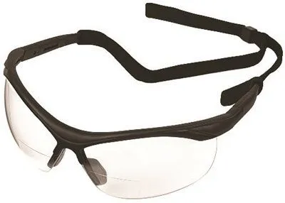 Erb Bifocal Safety Reading Glasses - Black Frame Clear Lens 2.0 Reader