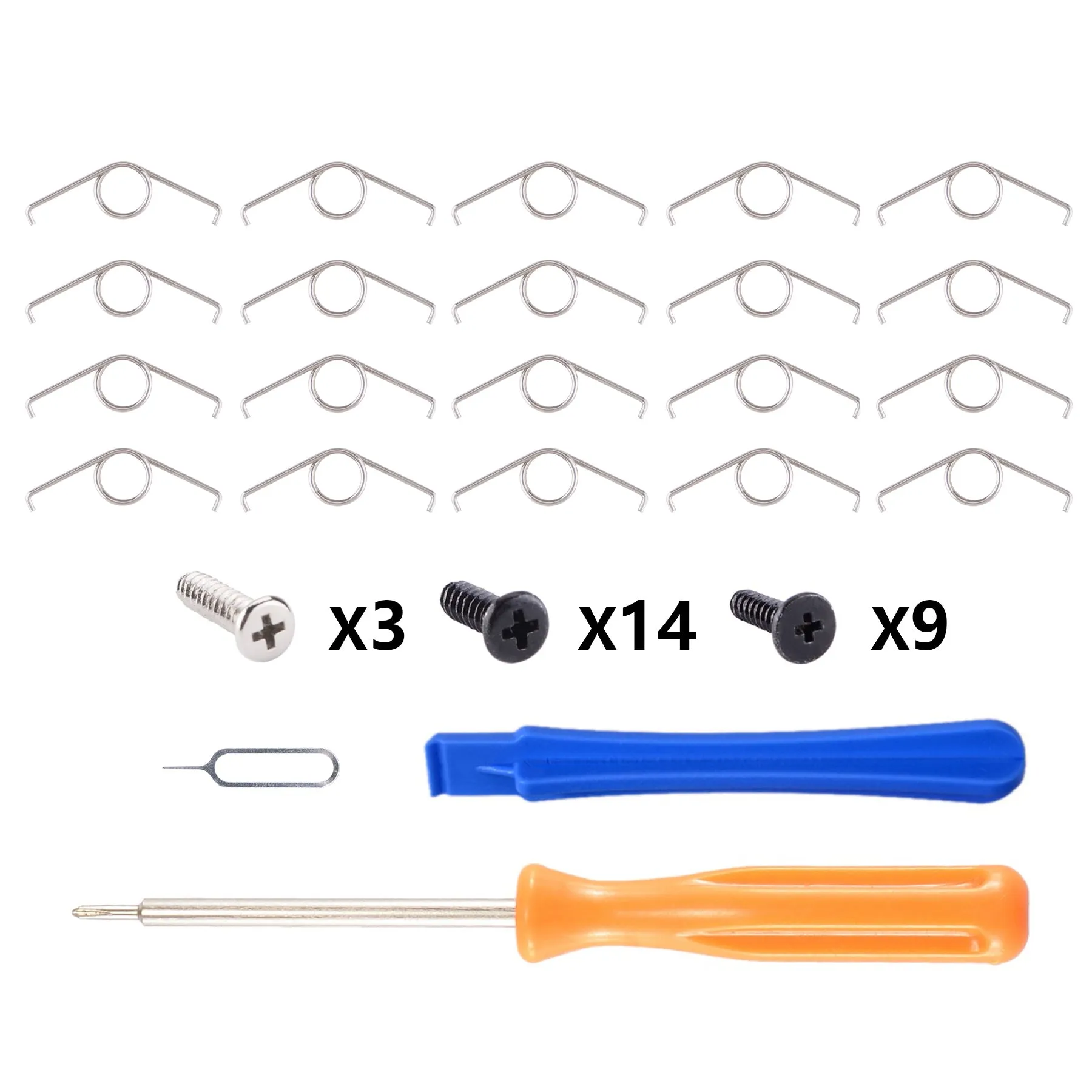 eXtremeRate 10 Pairs Replacement L2 R2 Trigger Buttons Springs for PS5 Controller Model BDM-030 & BDM-040, Repair Tools Set Screwdriver Open Shell Stick Screws for PS5 Controller - GC00290