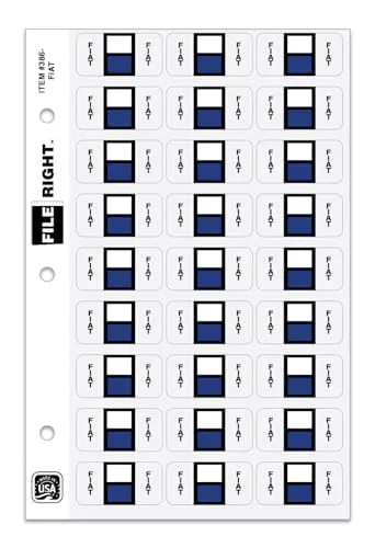 File Right Color Code Auto Makes Labels Compatible with Leading Automotive Systems - 1-1/2" × 3/4" Die-Cut Laminated Automotive Labels - 270 Labels/Ringbook Set