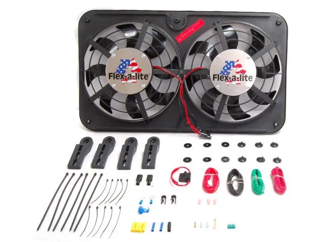 Flex-A-Lite 420 Dual 12 inch Puller Auto Electric Fans 2500 CFM