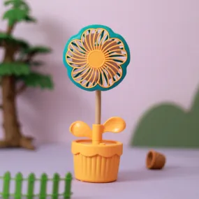 Flower Pot Design USB Rechargeable Portable Mini Hand Fan