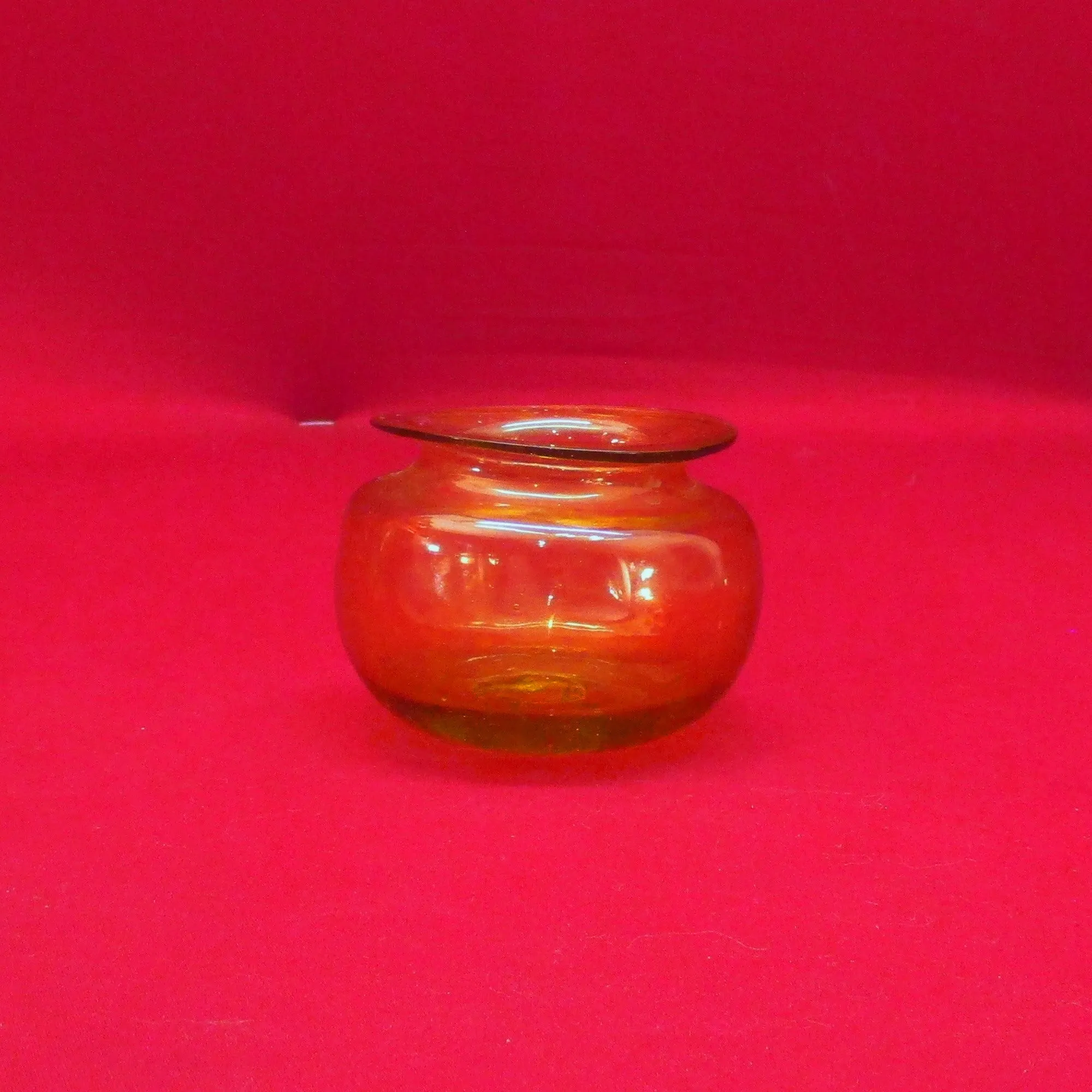 Free-Blown Amber Glass Container