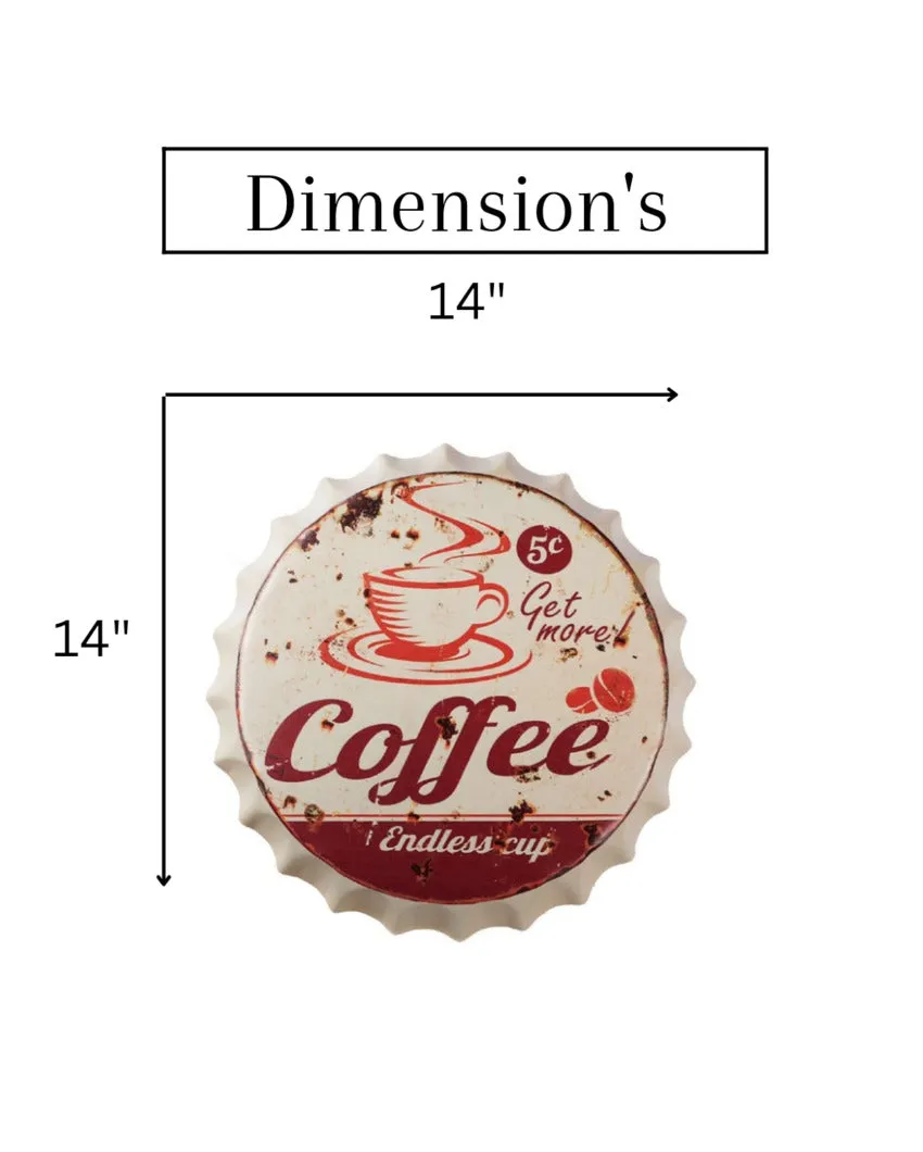 Get More Coffee Endless Cup Bottle Cap Wall Decor | 14 inches