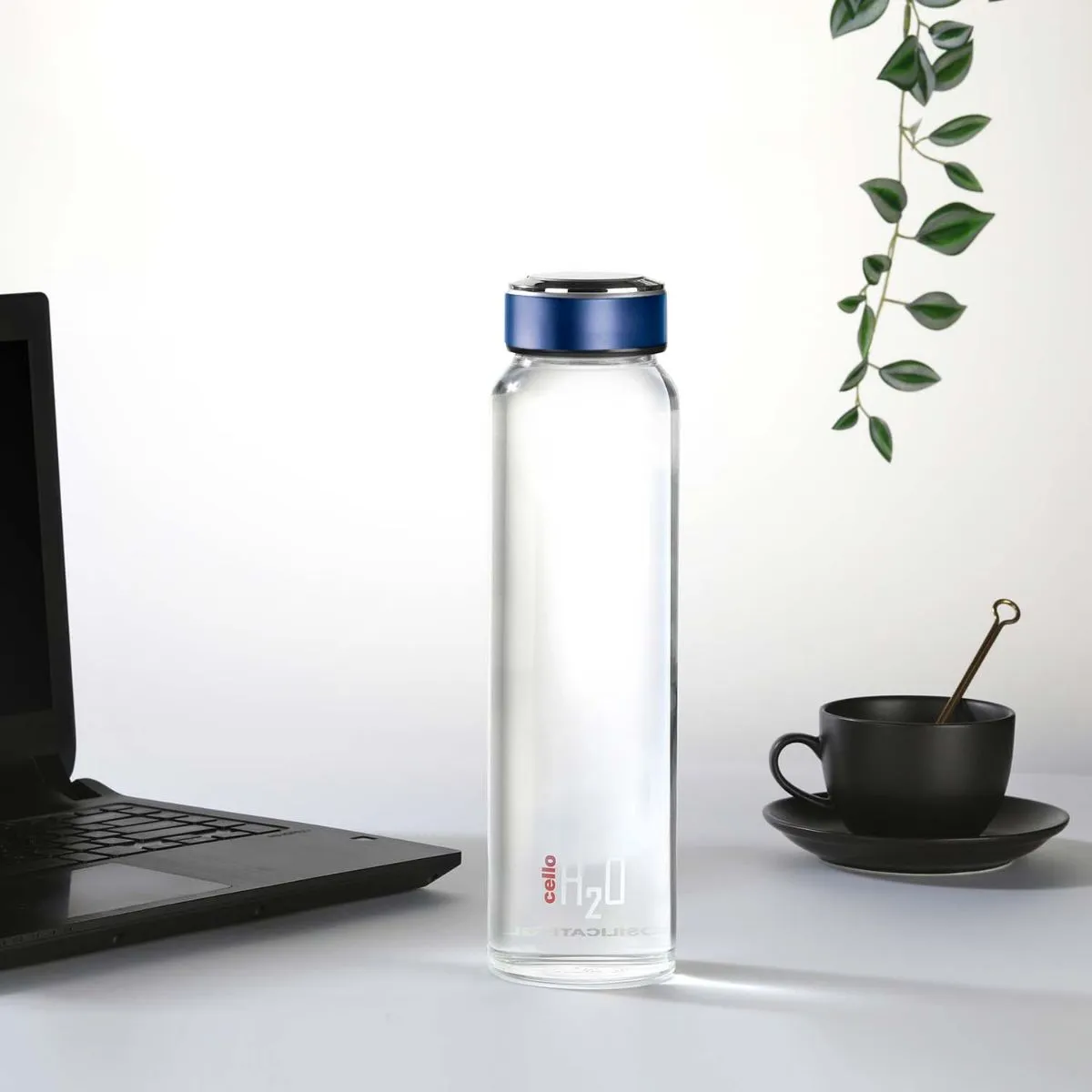 H2O Borosilicate Glass Water Bottle, 1000ml