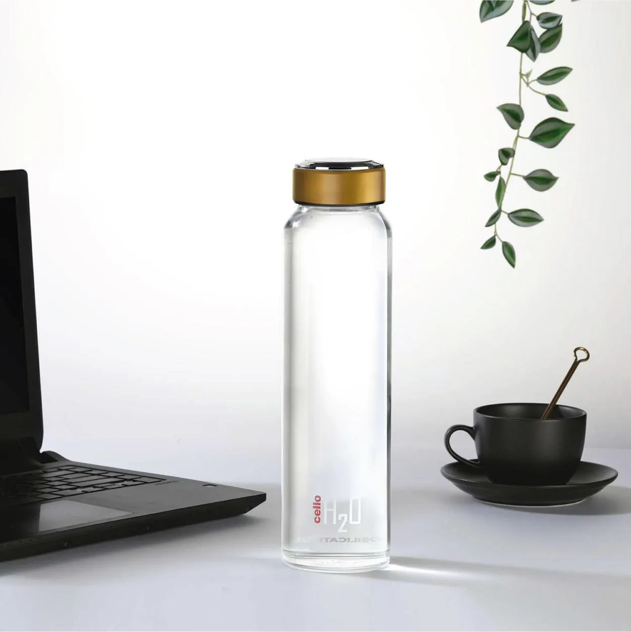 H2O Borosilicate Glass Water Bottle, 1000ml