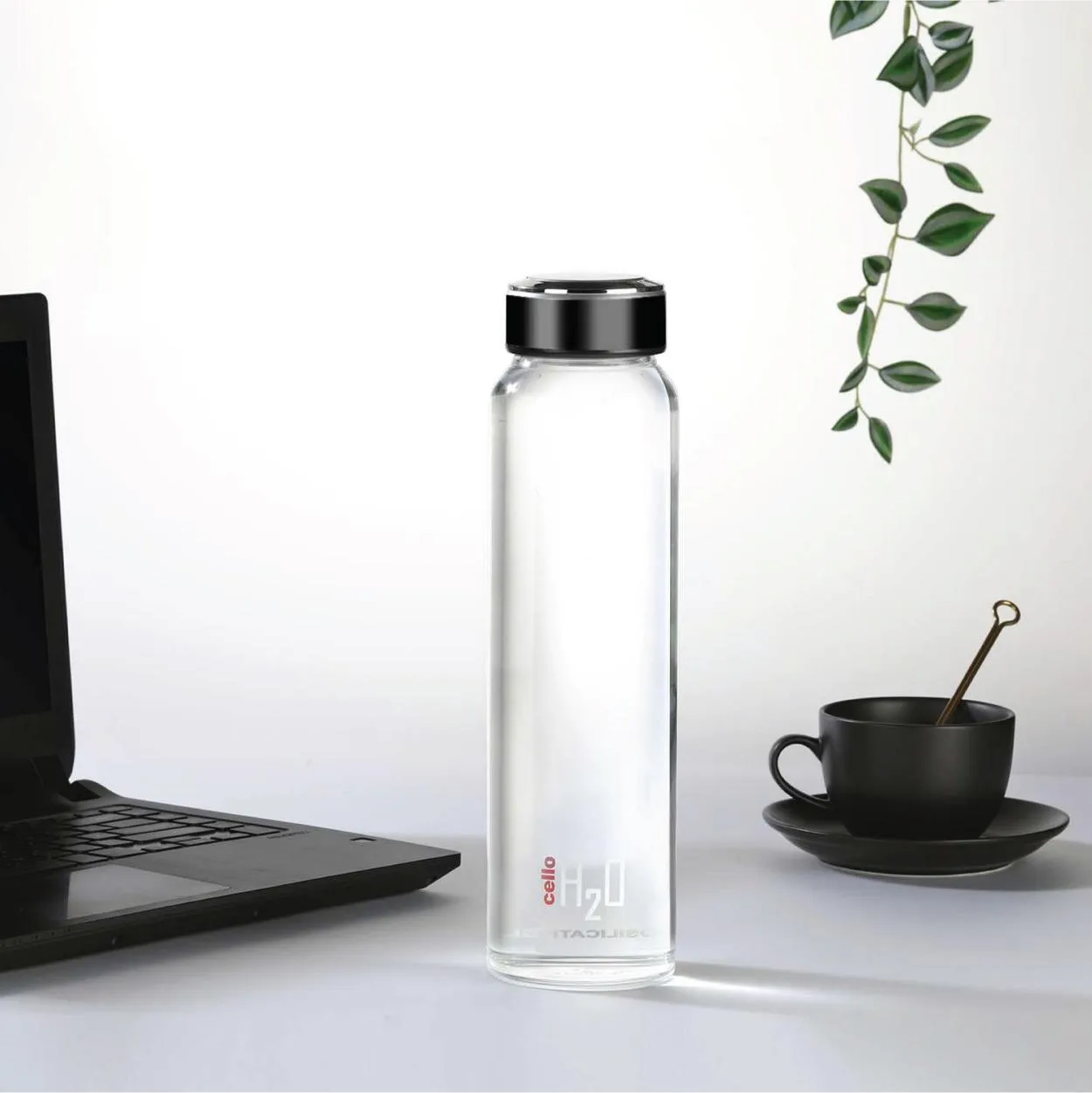 H2O Borosilicate Glass Water Bottle, 1000ml