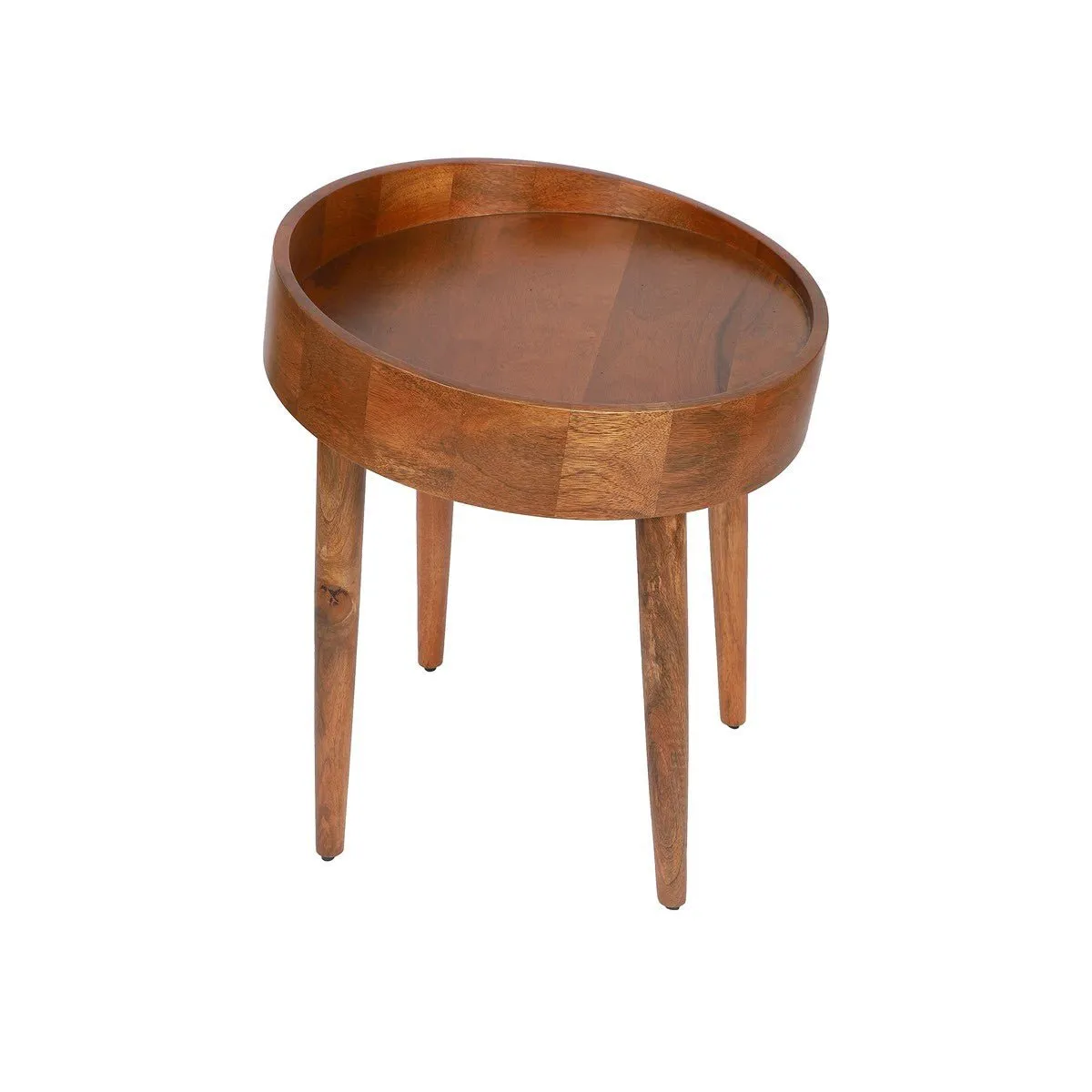 Handcrafted Orbital Accent Wooden Table