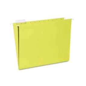 HANGING FILE FOLDER, LTR SIZE, 1-5 CUT TOP TABS, YL, 25CT-BOX (5 BOXES PER PACK)