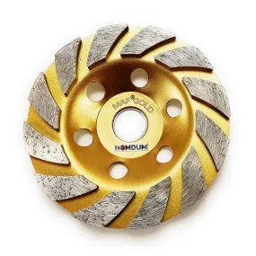 Homdum 5 Inch 125mm Turbo Rim Segmented Diamond Cup Angle Grinder Wheel for Removal of Concrete and Paint Epoxy etc from Marble Granite Stone by Grinding disc.