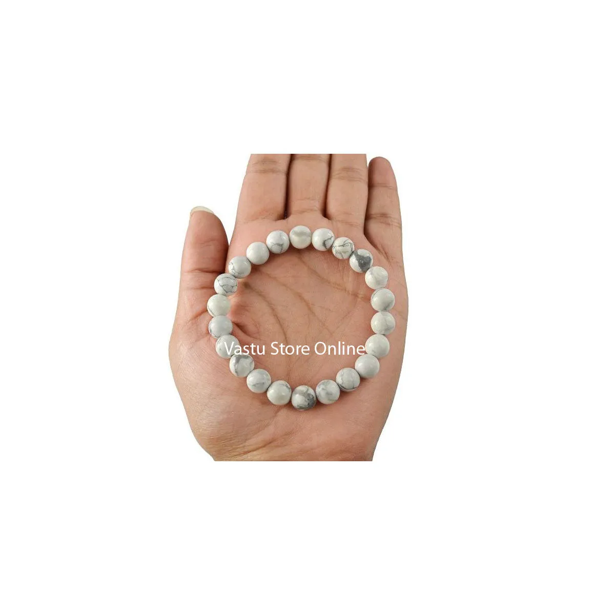 Howlite Round Crystal Bracelet