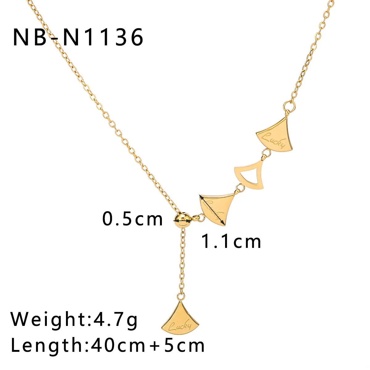 IG Style Fan-Shape Geometric Stainless Steel Electroplating Necklaces