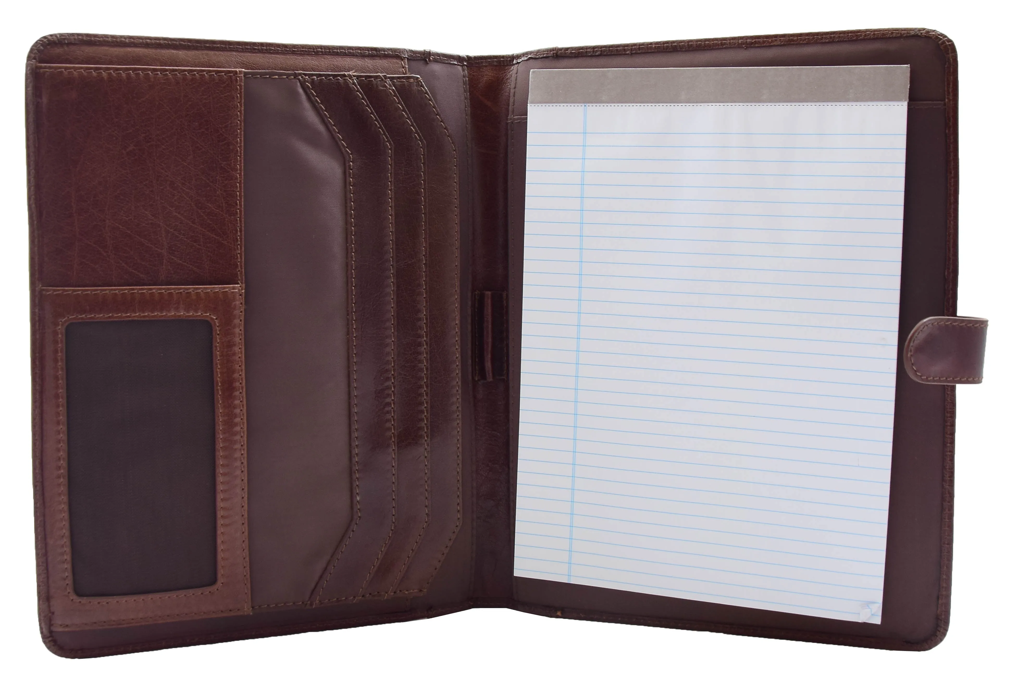 Italian Leather Conference Folder Brown A4 Writing Pad Underarm Bag Enzo