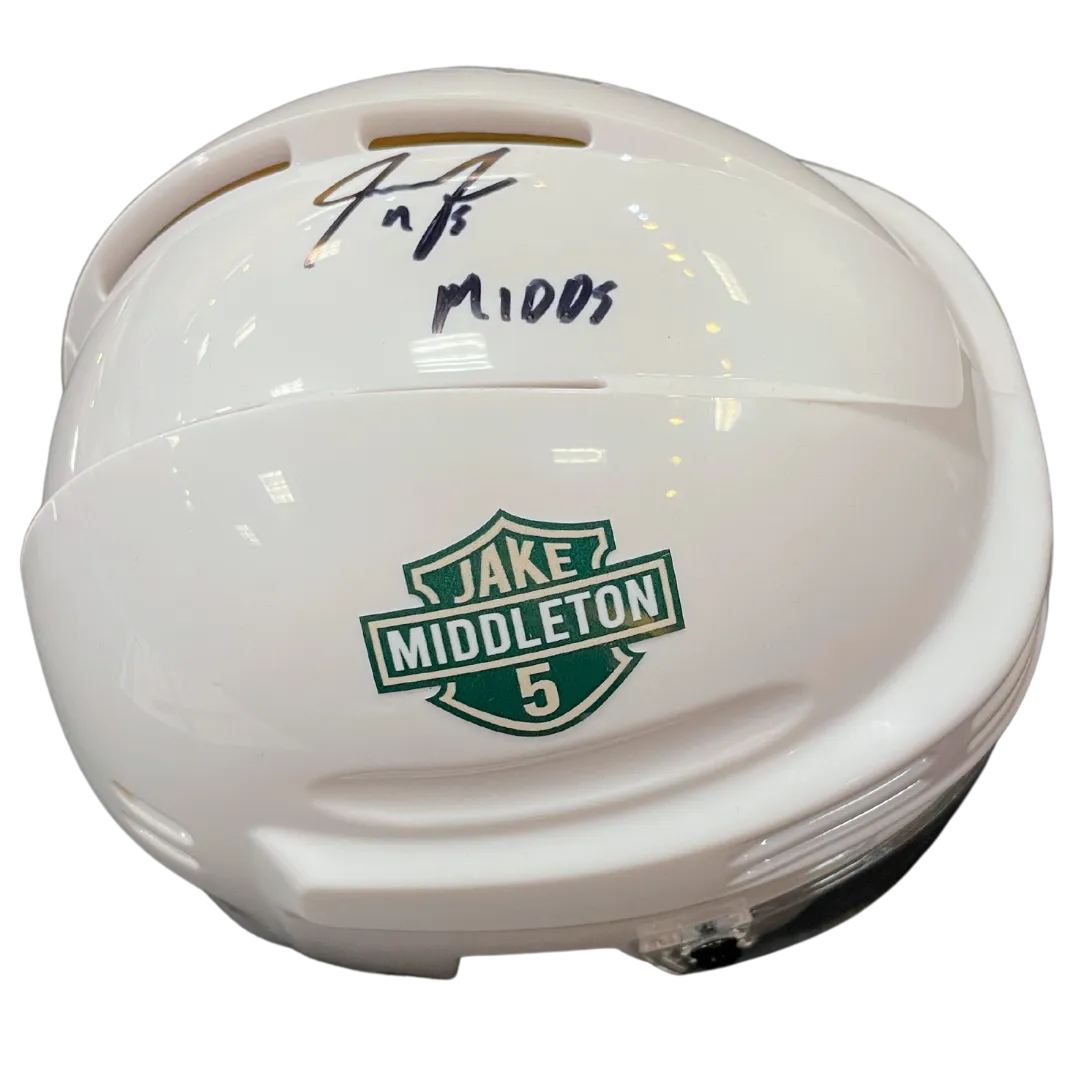 Jake Middleton Autographed Fan HQ Exclusive Motorcycle Inspired Art Mini Helmet w/ Midds Inscription (Numbered Edition)