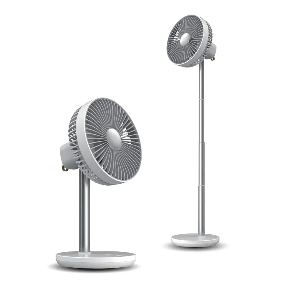 JISULIFE FA13P New Upgraded Oscillating Extendable Desk Fan 8000mAh Cordless Rechargeable - White