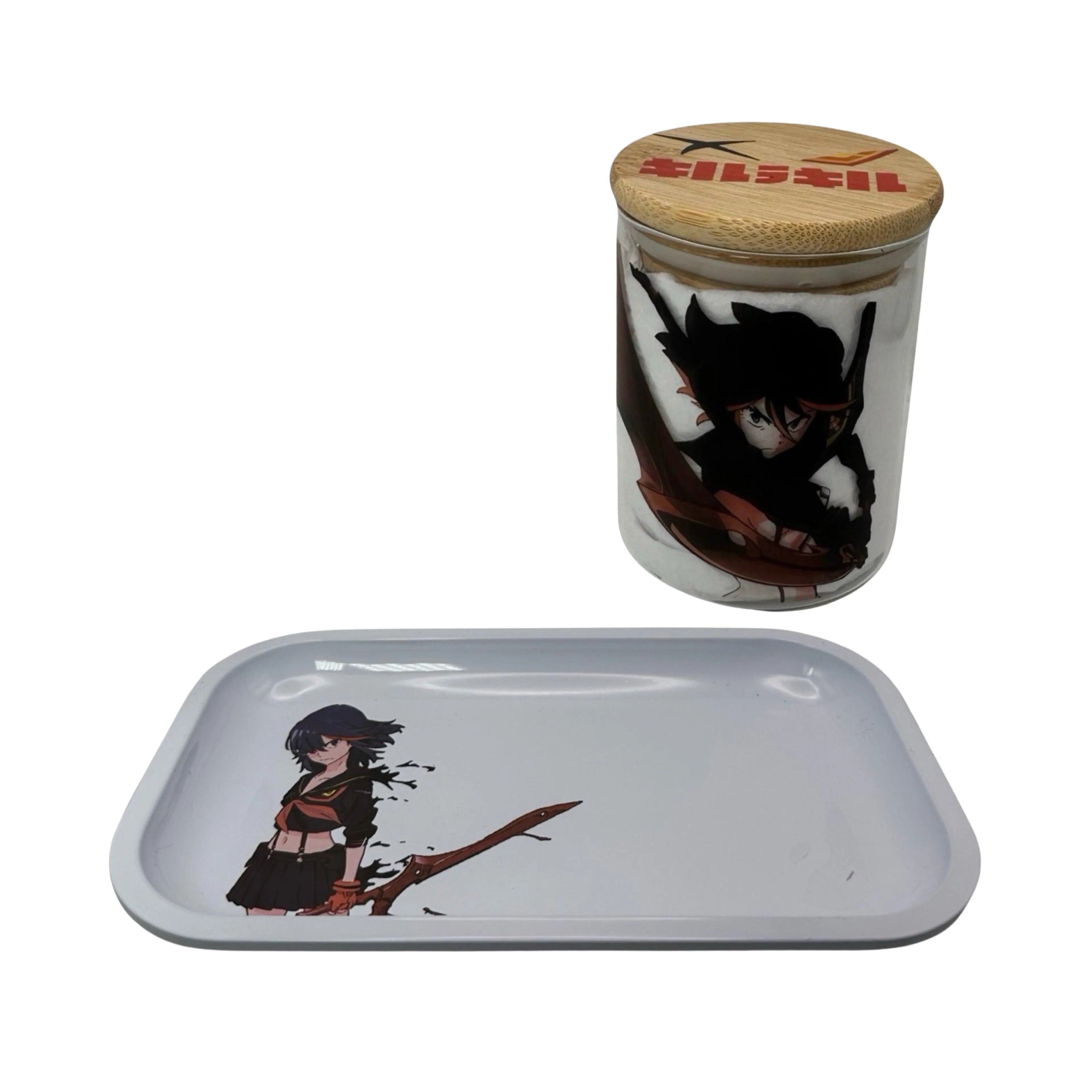 Kill la Kill Anime Spice Grinder, Stash Jar, Rolling Tray Set