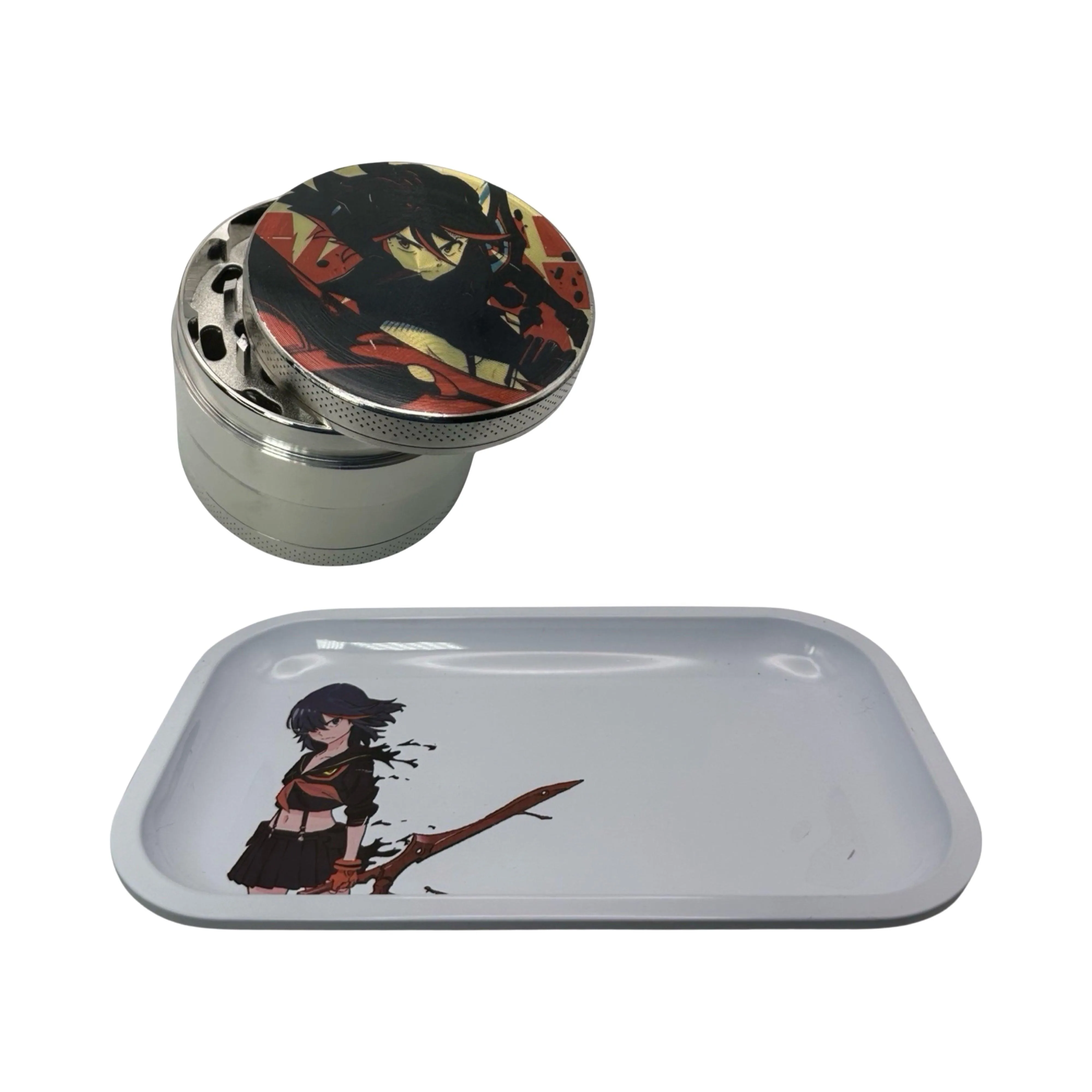 Kill la Kill Anime Spice Grinder, Stash Jar, Rolling Tray Set