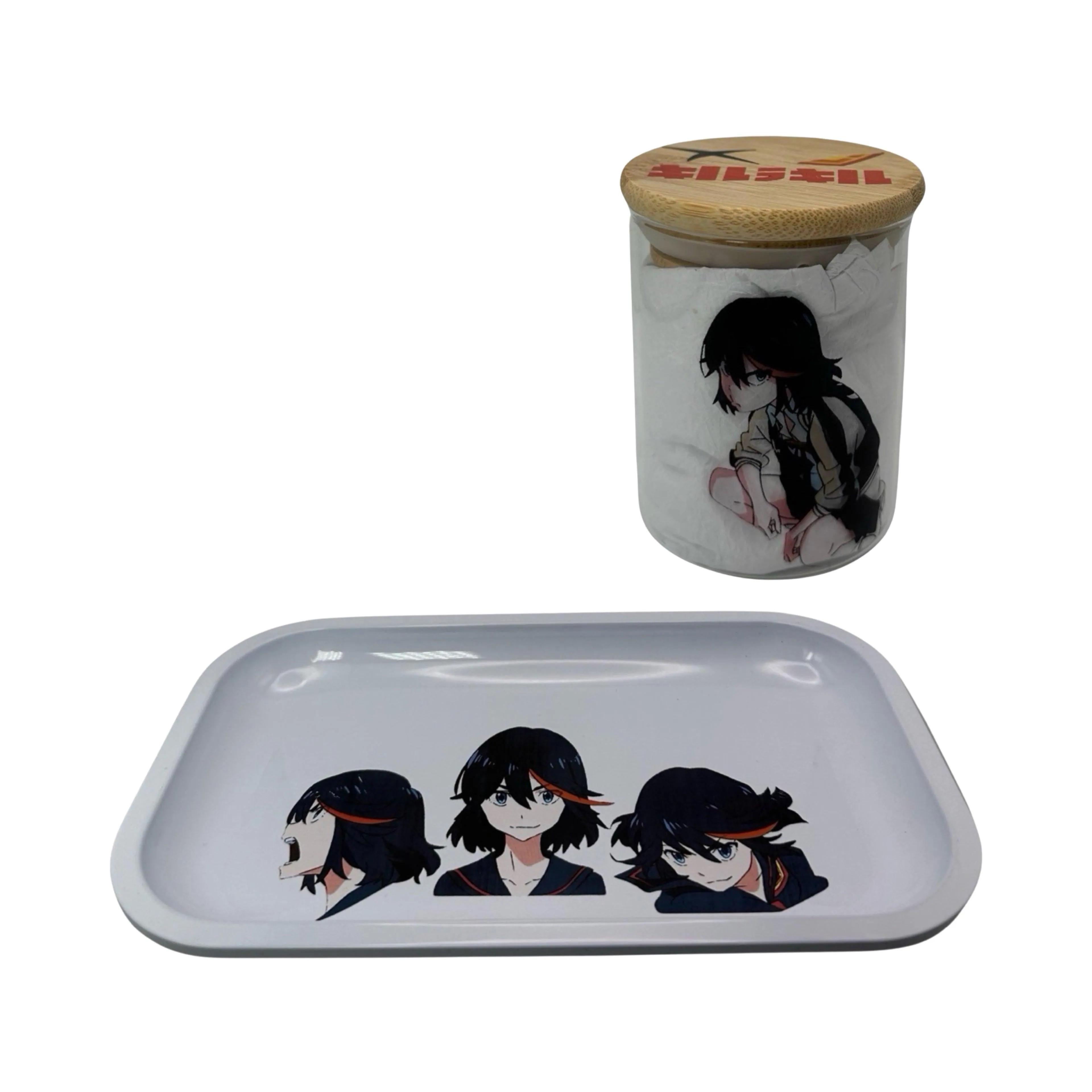 Kill la Kill Anime Spice Grinder, Stash Jar, Rolling Tray Set