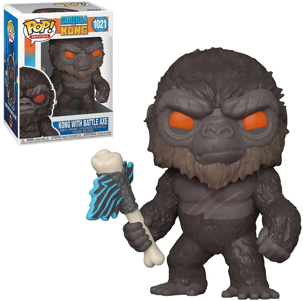 King Kong with Battle Axe Pop #1021 Pop Movies Godzilla vs Kong Vinyl Figure (Bundled with Protector Box)