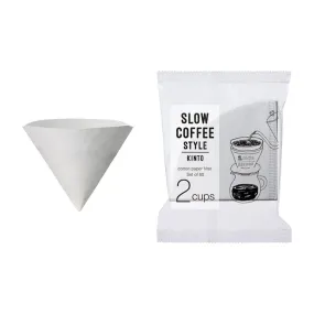 Kinto Slow Coffee Style Paper Filters 60-Pieces 10.5cm For 2-Cup Brewers (White)