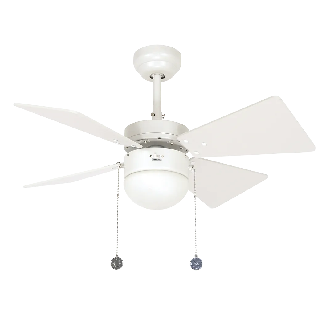 Kite White Ceiling Fan with Pull Chains