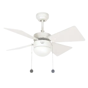 Kite White Ceiling Fan with Pull Chains