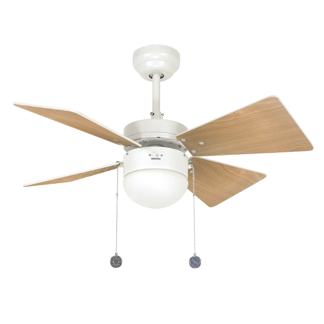 Kite White Ceiling Fan with Pull Chains