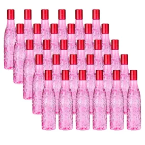 Kuber Industries BPA-Free Plastic Water Bottle|Leak Proof, Firm Grip, 100% Food Grade Plastic Bottles|for Home, Office, & Gym|Unbreakable, Freezer Proof, Fridge Water Bottle|Set of 6|Pink (Pack of 5)