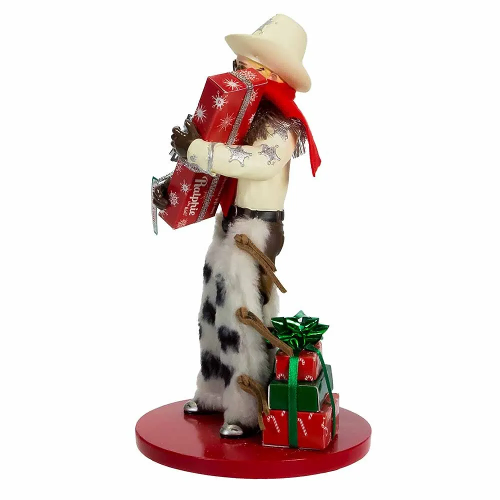 Kurt Adler 7.5-Inch Fabric Mache Cowboy Ralphie Table Piece