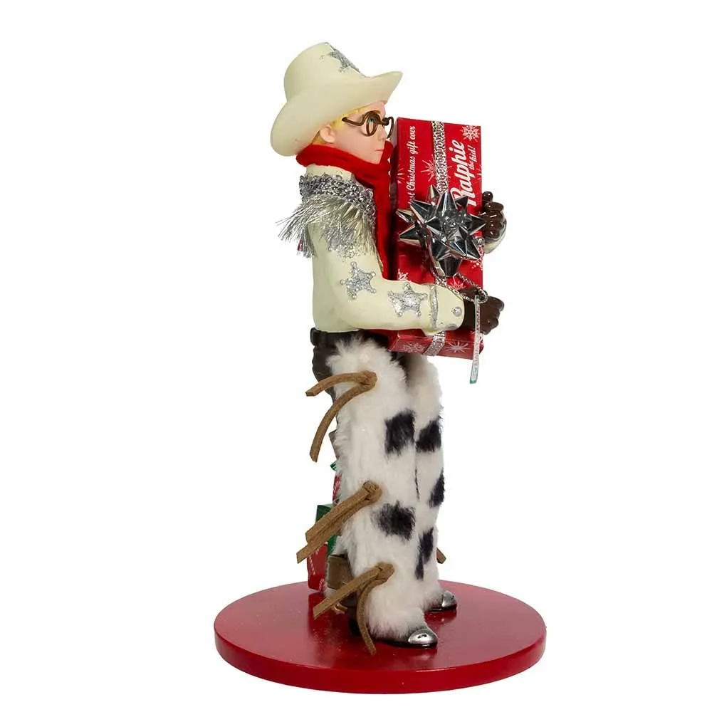 Kurt Adler 7.5-Inch Fabric Mache Cowboy Ralphie Table Piece