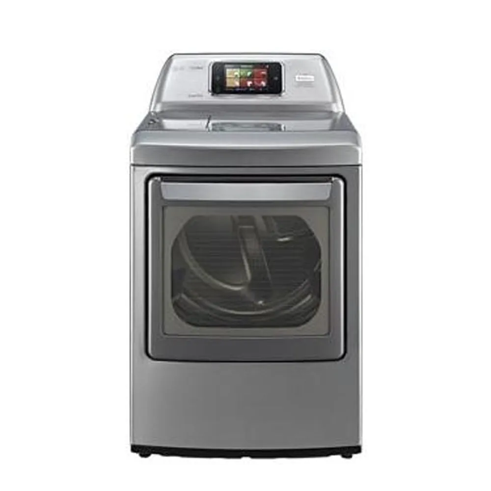 LG - 7.3 cu. ft. Steam Gas Dryer with Smart Thinq Technology - Graphite Steel