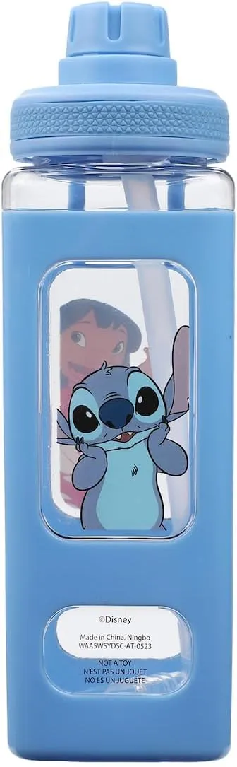 Lilo & Stitch 24 Oz Blue Square Plastic Water Bottle