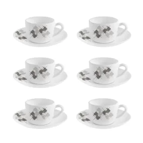 Liner Glaze  Cup & Saucer Set, 6 Pcs