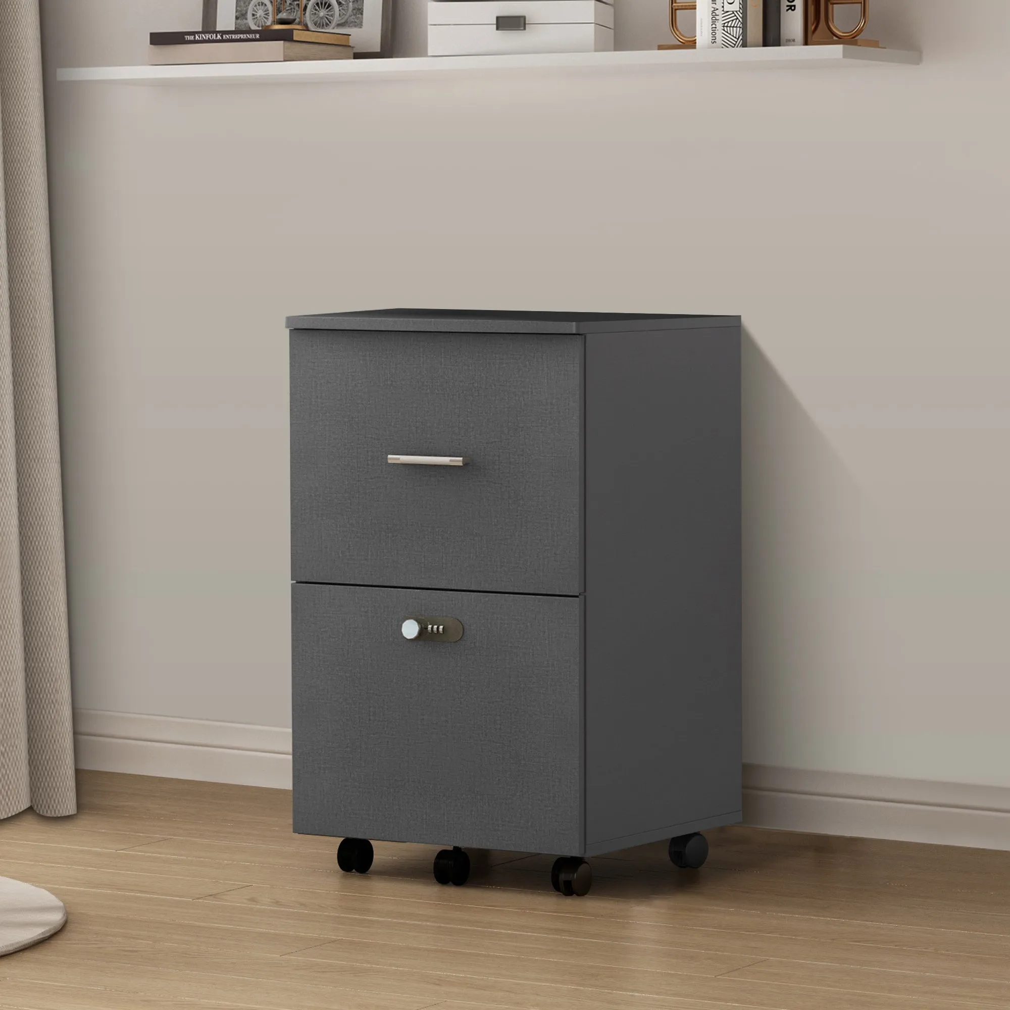 Lock Box File Cabinet - Dark Grey