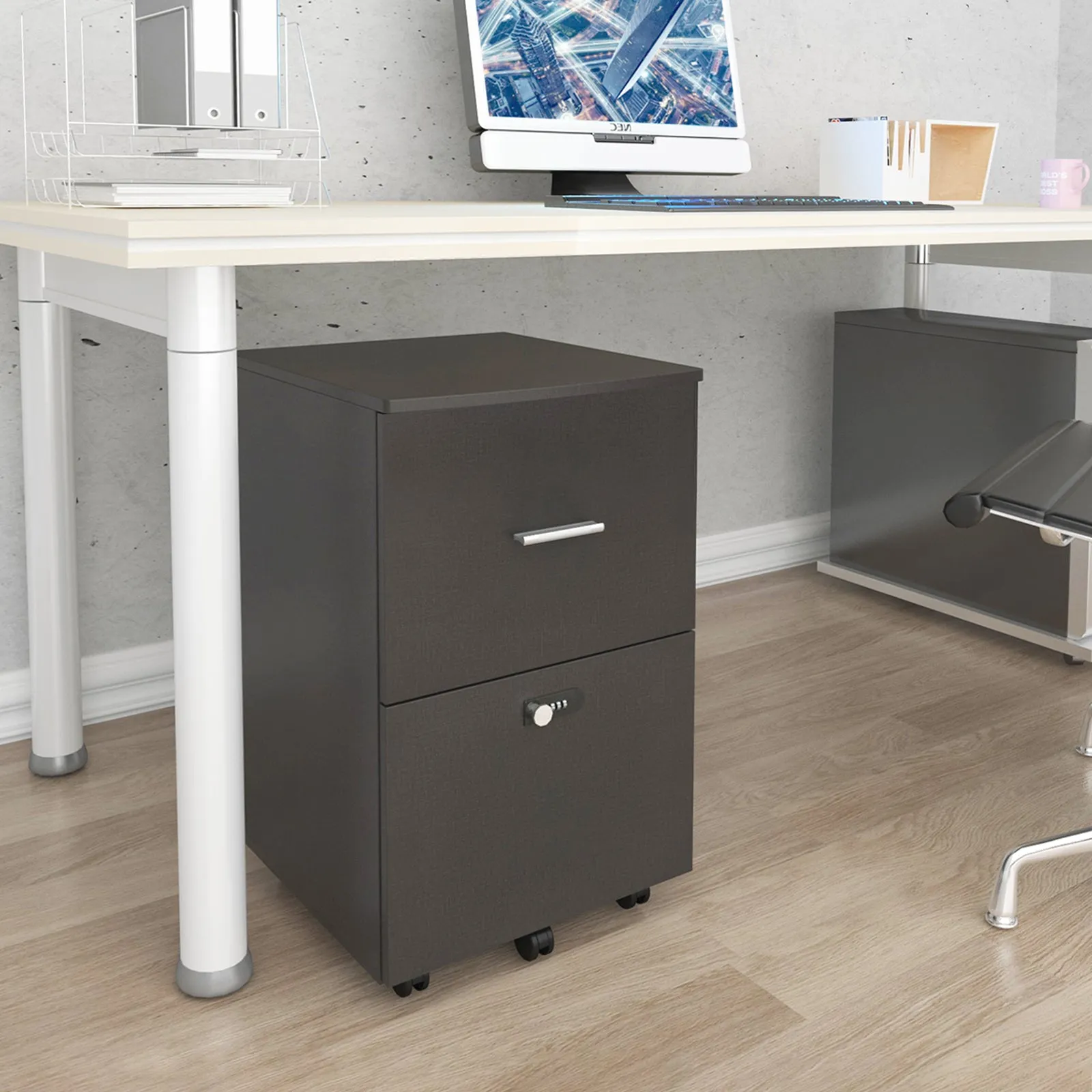 Lock Box File Cabinet - Dark Grey