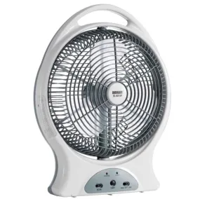 Ludger 12" Rechargeable Oscillating Fan with LED Light