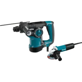 Makita (HR2811FX) 1‑1/8'' SDS‑PLUS Rotary Hammer and 4‑1/2" Angle Grinder