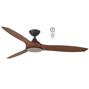 Martec Newport 56" DC Ceiling Fan with Light - Old Bronze with Walnut