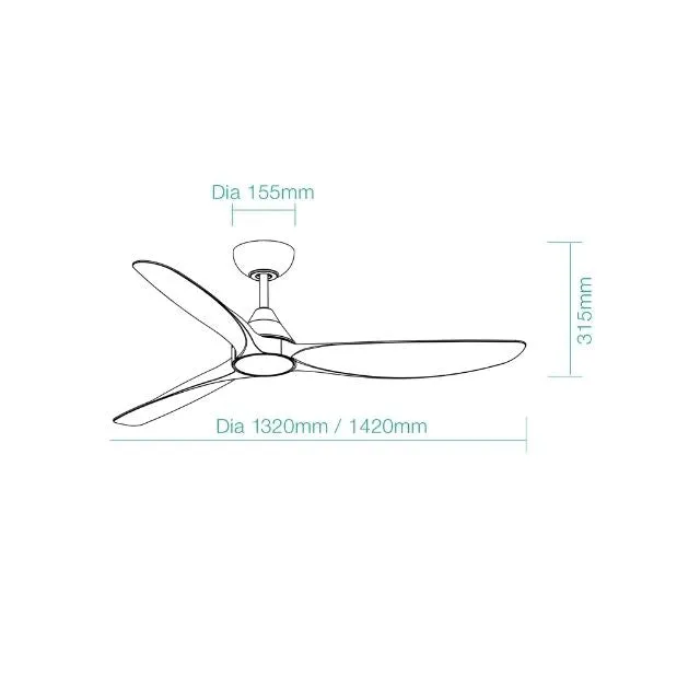 Martec Seaforth DC 1420mm Ceiling Fan Matt Black/Teak