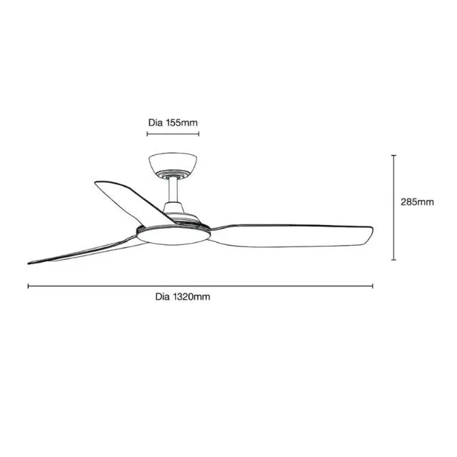 Martec Viper DC 4 1320mm Ceiling Fan Matt White