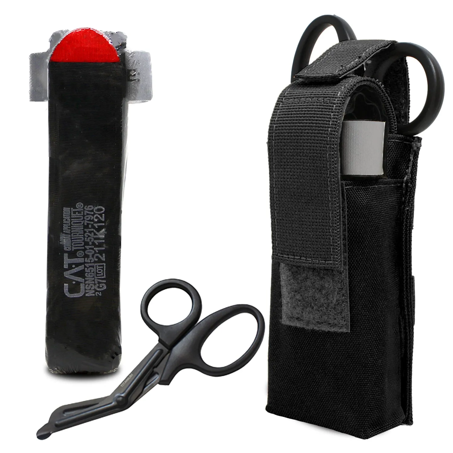 MediTac Tourniquet Set - Feat. CAT Tourniquet GEN 7 with Autoclavable Titanium EMS Shears and Holder