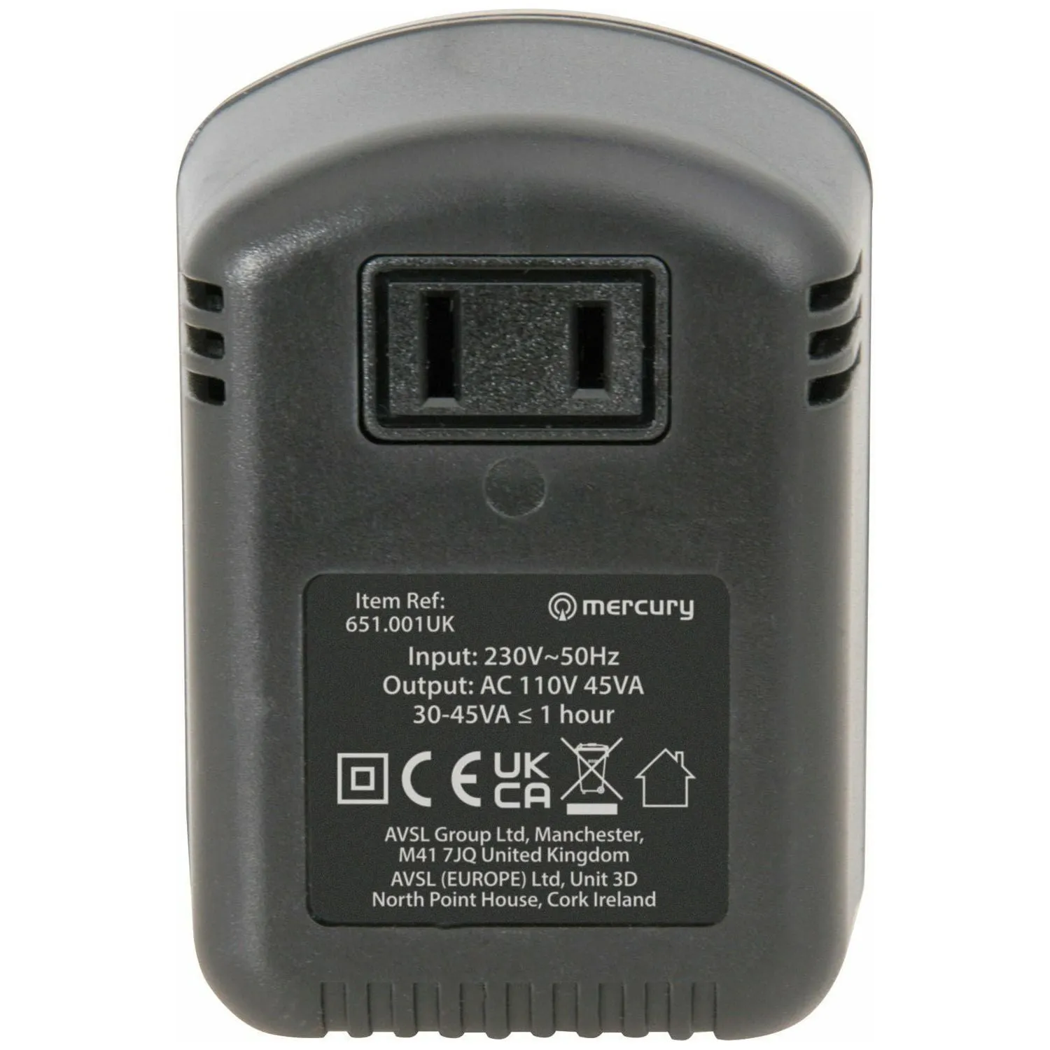 Mercury 45W Step-Down Voltage Converter - Black | 651001