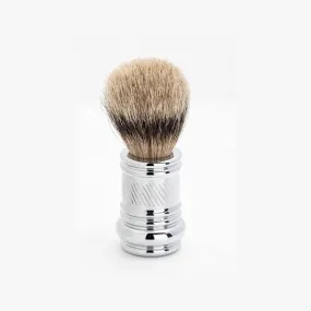 Merkur - Silvertip Badger Hair Shaving Brush, Bright Chrome Plated Aluminum