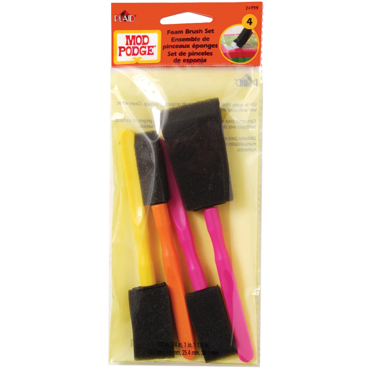 Mod Podge Foam Brushes 4/Pkg